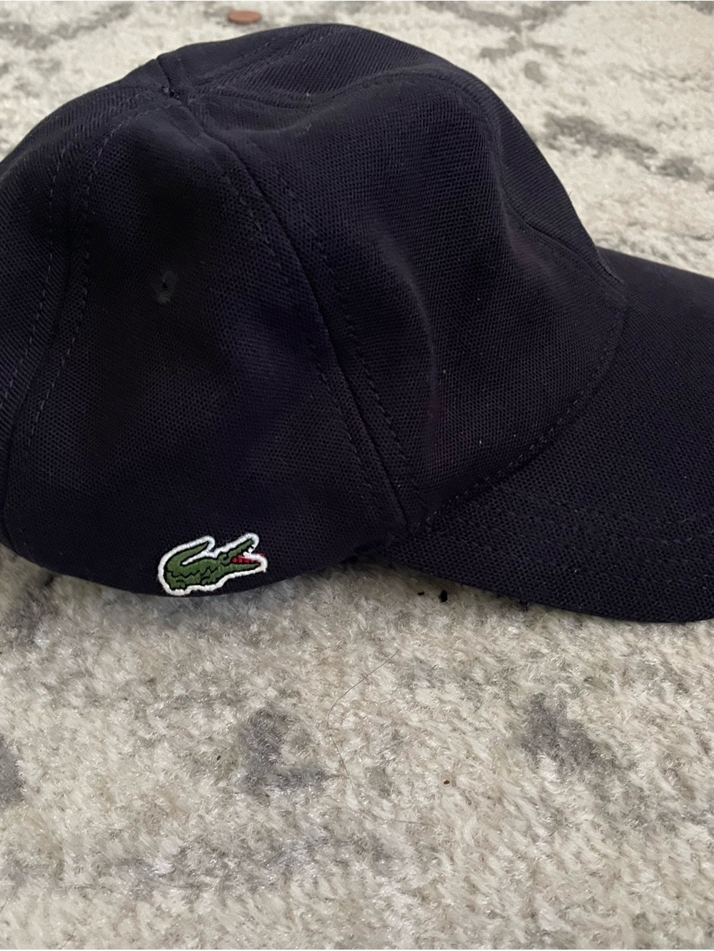 Lacoste Navy Blue Baseball Cap with Green Crocodile Logo